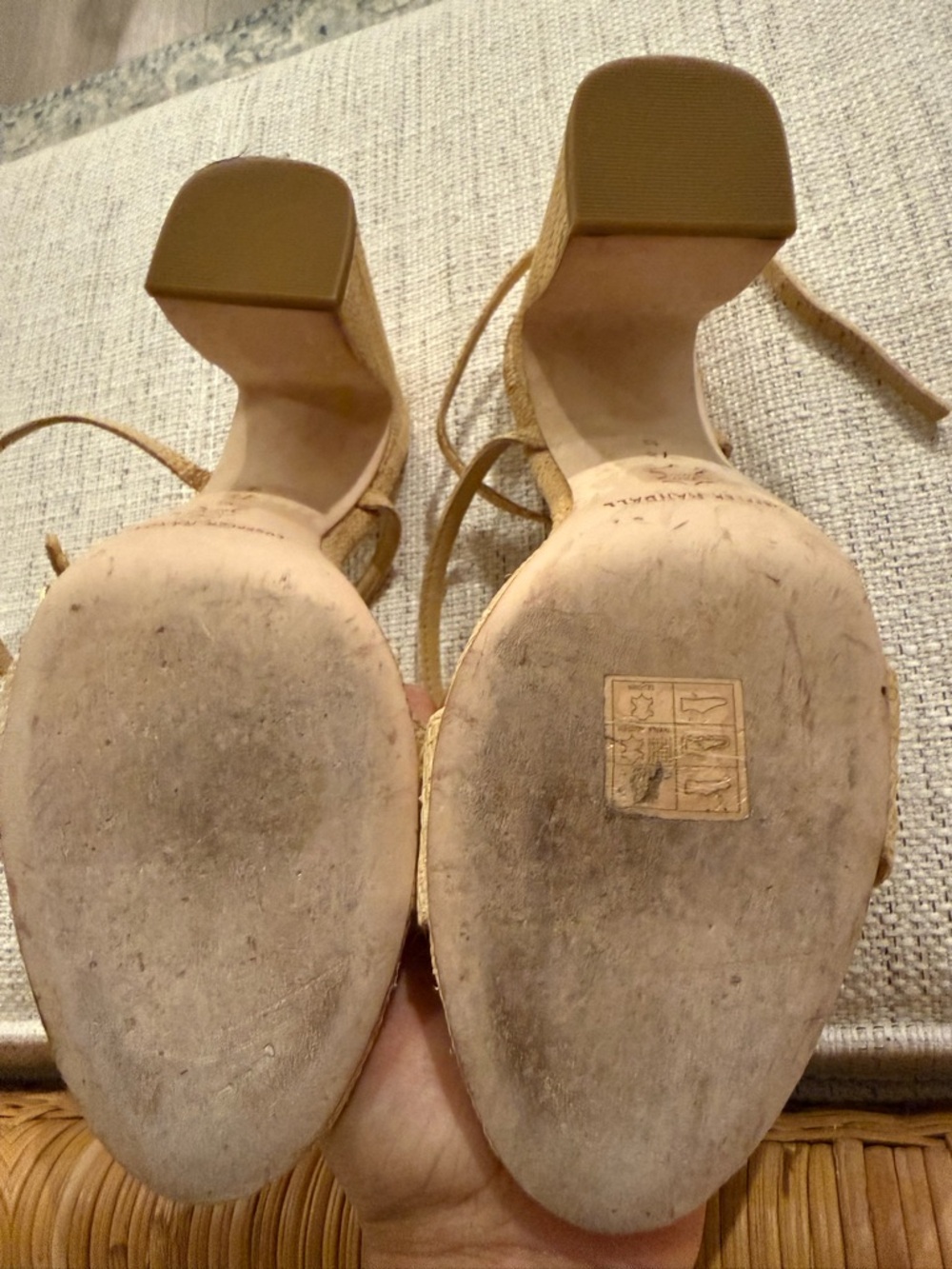 Loeffler Randall Malia Natural Raffia Heel Sandals Size 7.5 - Picture 7 of 8